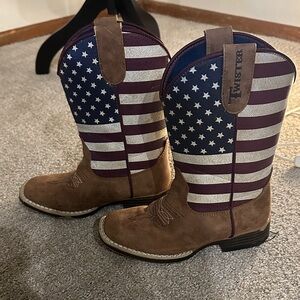 Twister Kids' Patriotic Flag Boots - Brown and Blue